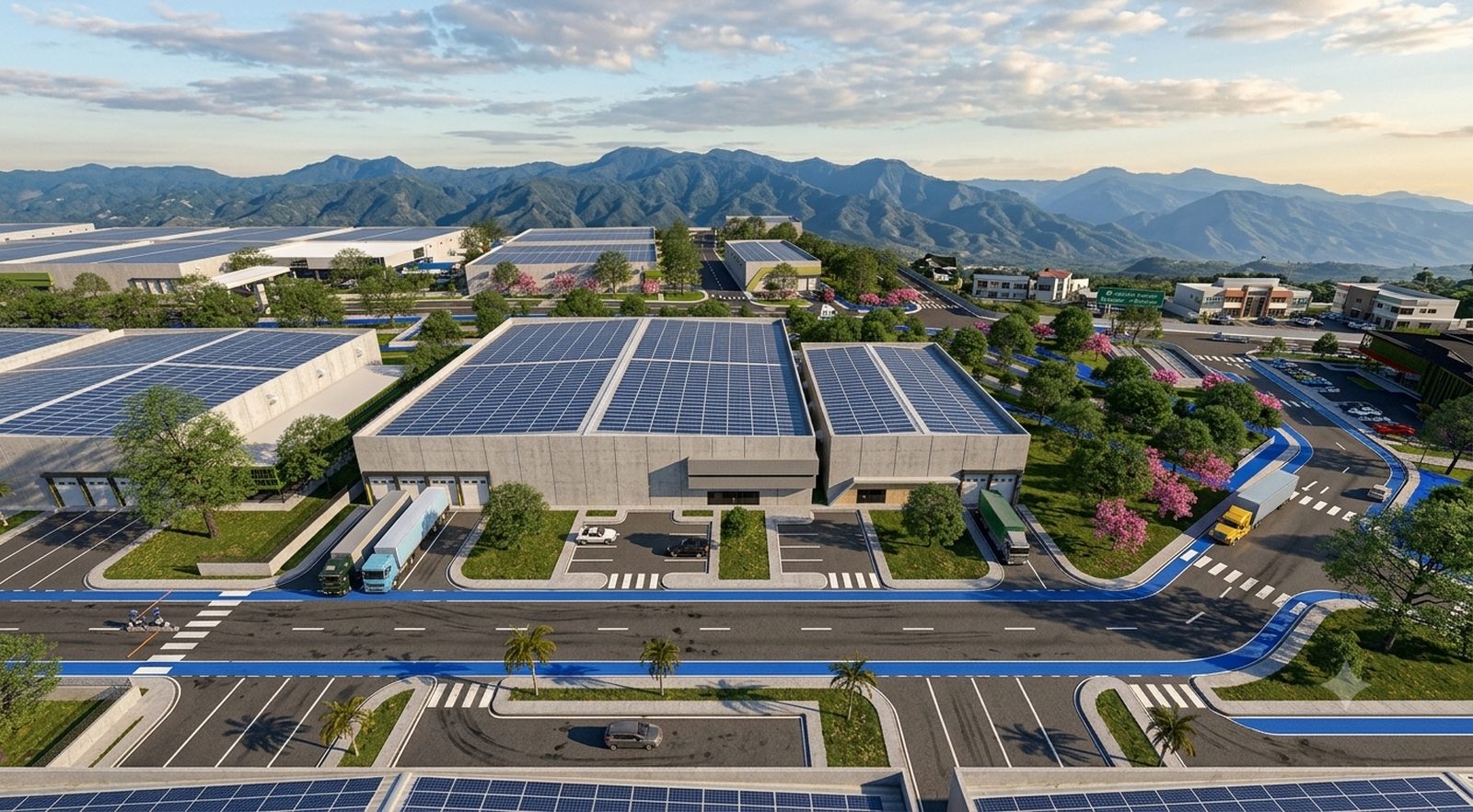 Aerial view of Cibao Park in Santiago, Dominican Republic