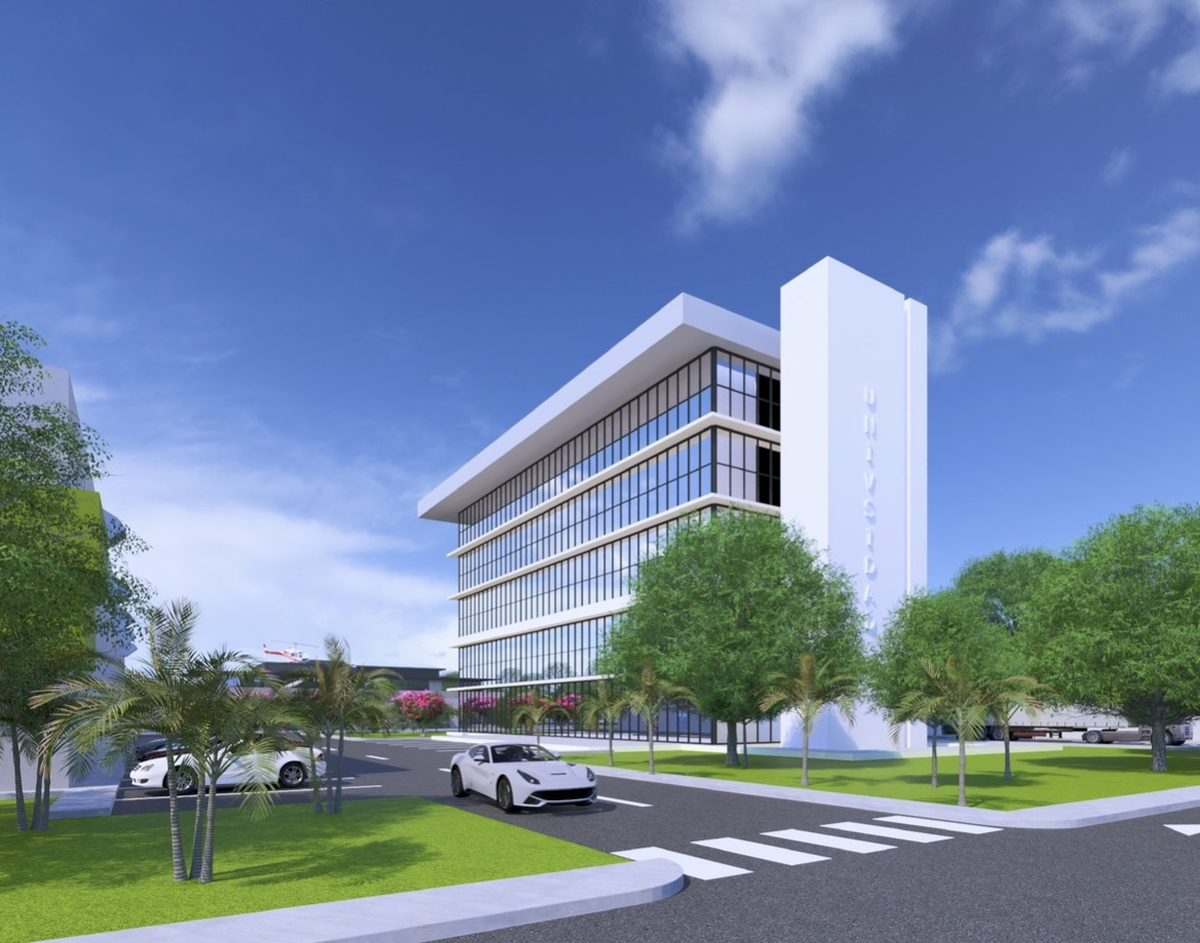 On-site university and training building supporting Cibao Park's skilled-labor pipeline